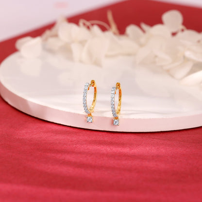 Gold Gleaming Hoop Diamond Earrings