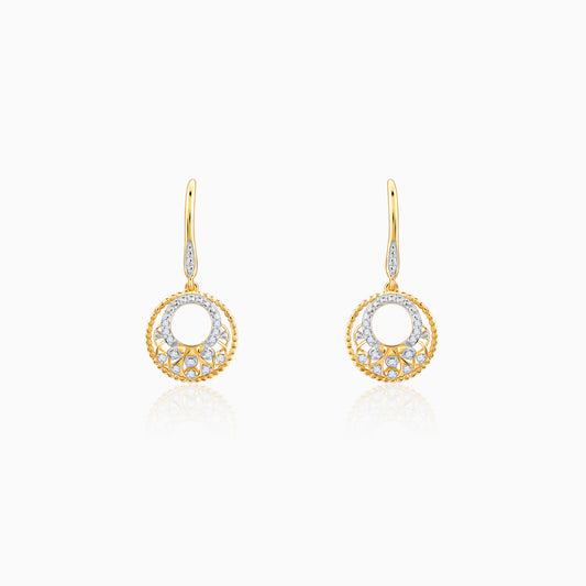 Gold Circle of Grace Diamond Earrings