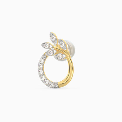 Gold Corsage Diamond Earrings