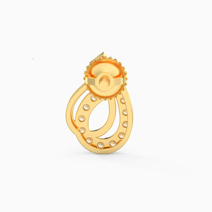 Gold Ovale Diamond Earrings