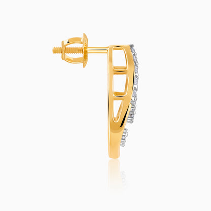 Gold Feuille Diamond Earrings