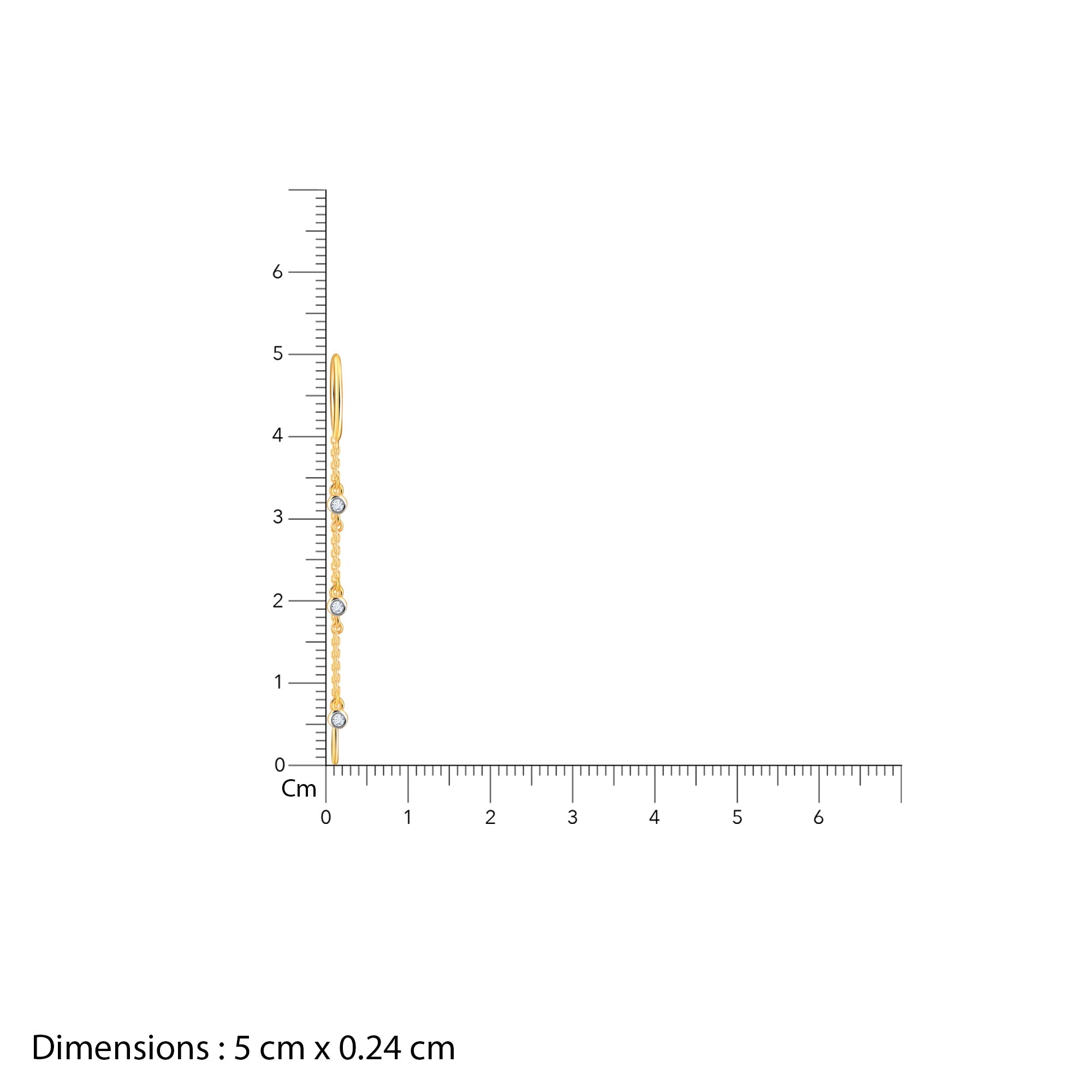 Gold Kaunis Diamond Sui Dhaga Earrings - view 6