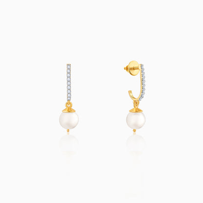 Gold Pearly Perfect Lab Grown Diamond Earrings