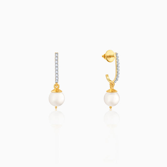 Gold Pearly Perfect Lab Grown Diamond Earrings