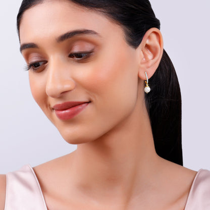 Gold Pearly Perfect Lab Grown Diamond Earrings