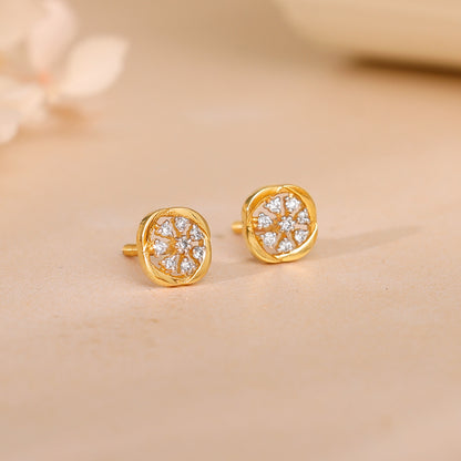 Gold Beauty In Nature Lab Grown Diamond Earrings