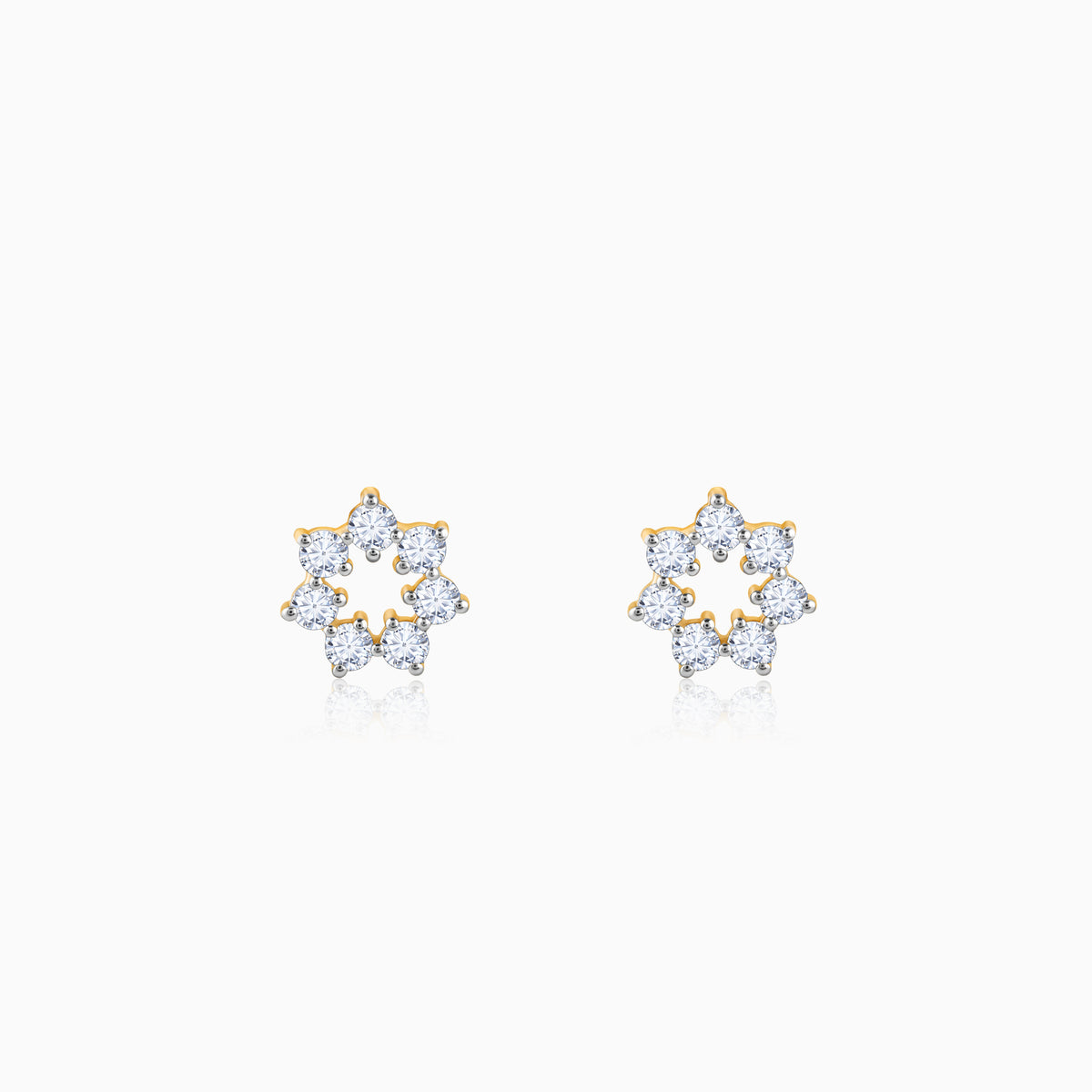 Gold Aureole Diamond Studs