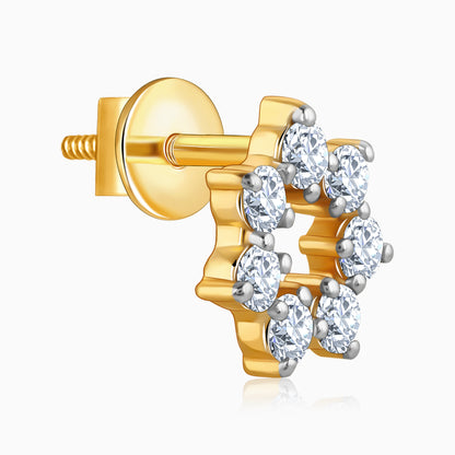 Gold Aureole Diamond Studs