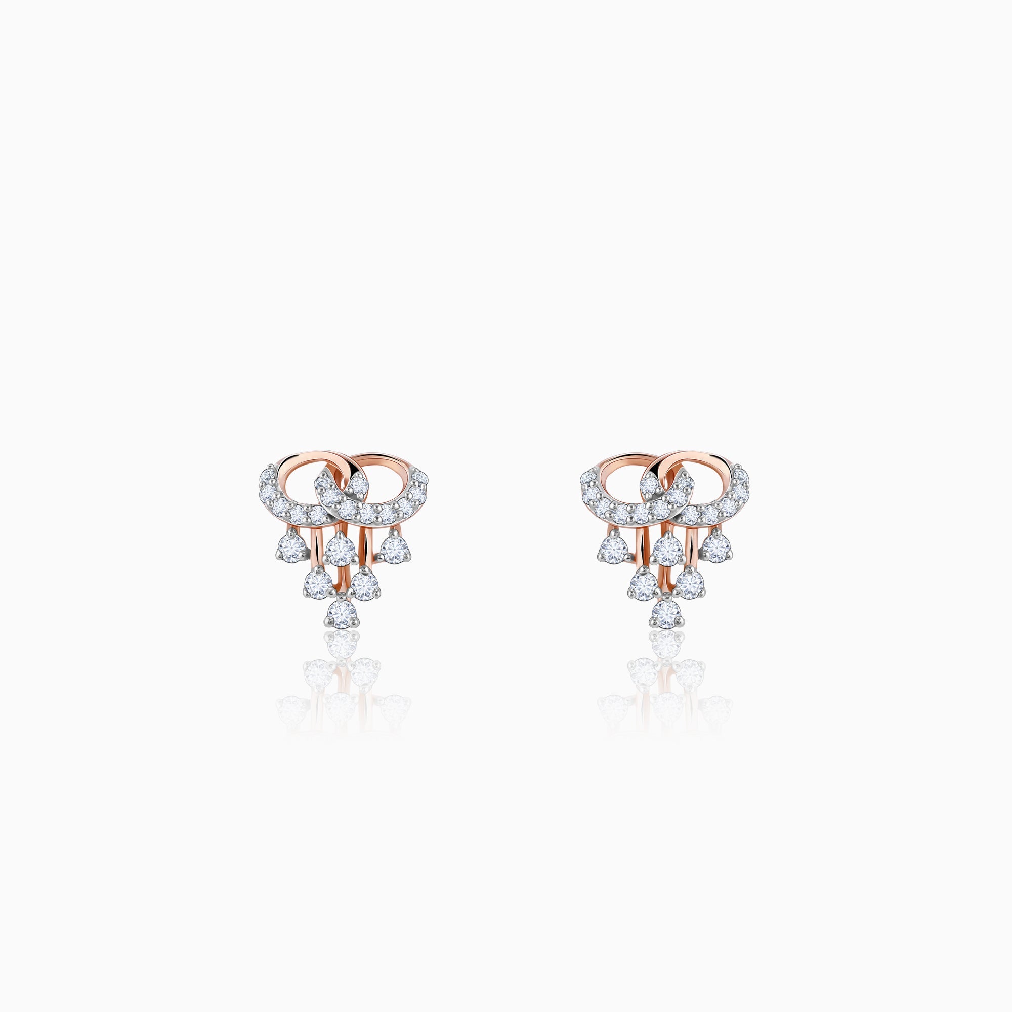 Rose Gold Royal Diamond Stud Earrings - Image 1
