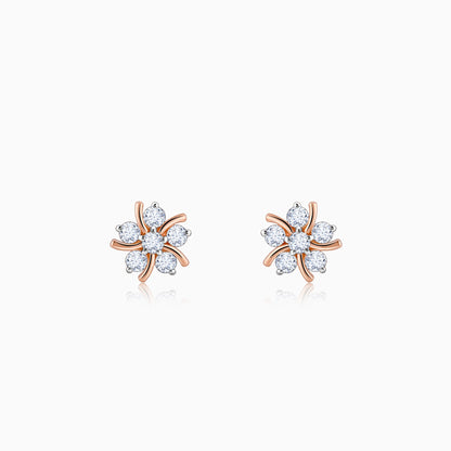 Rose Gold Elixir Solitaire Diamond Earrings