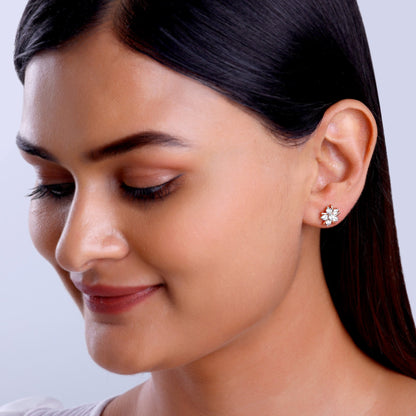 Rose Gold Elixir Solitaire Diamond Earrings