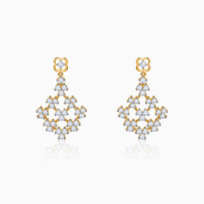 Gold Rhombus Aura Diamond Earrings