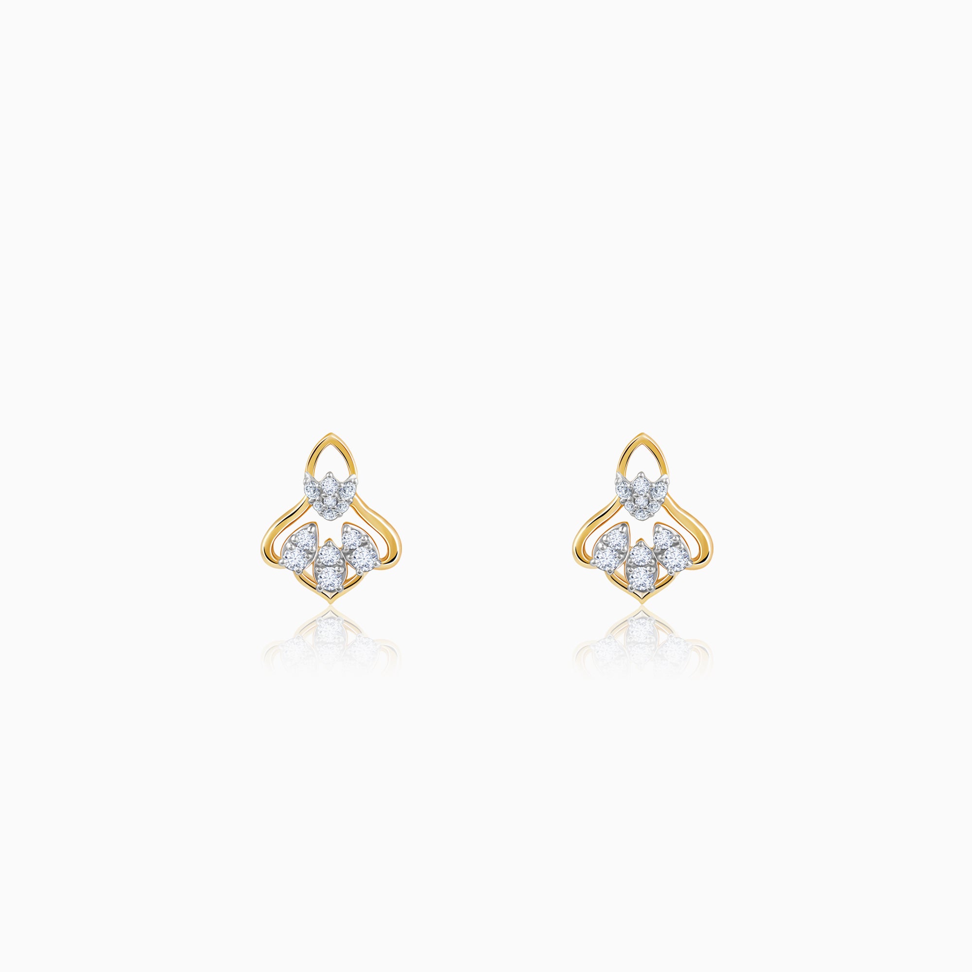 Gold Bellflower Rhapsody Lab Grown Diamond Earrings - Image 1