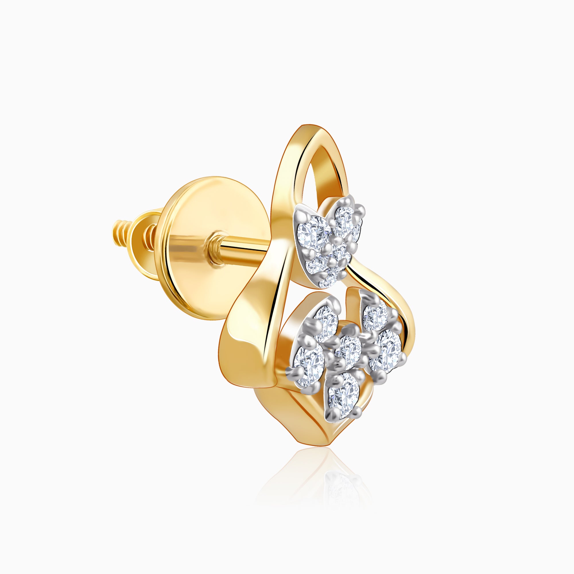 Gold Bellflower Rhapsody Lab Grown Diamond Earrings - view 4