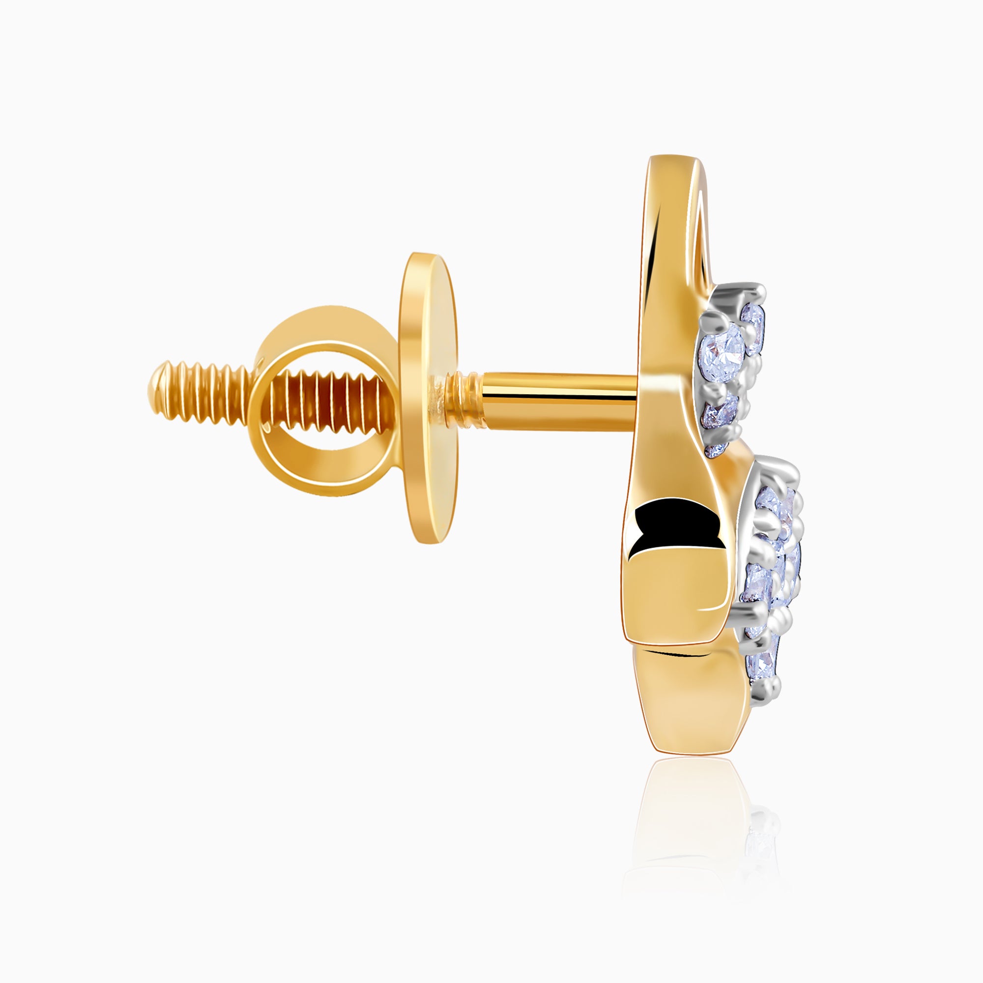 Gold Bellflower Rhapsody Lab Grown Diamond Earrings - view 5