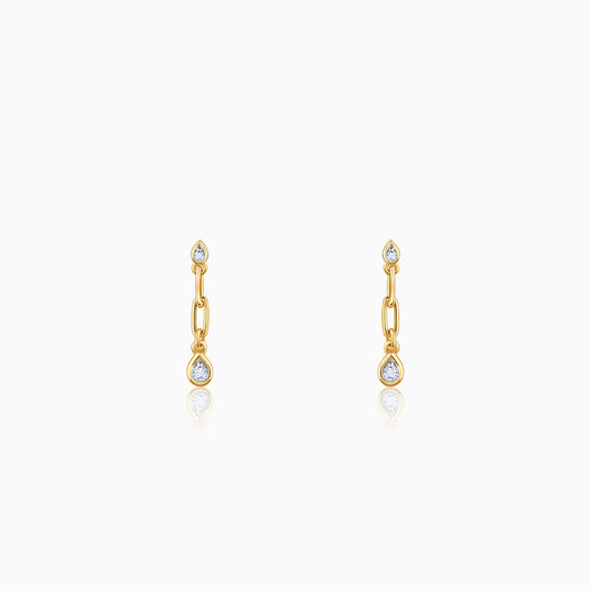 Gold Drizzling Drop Diamond Earrings