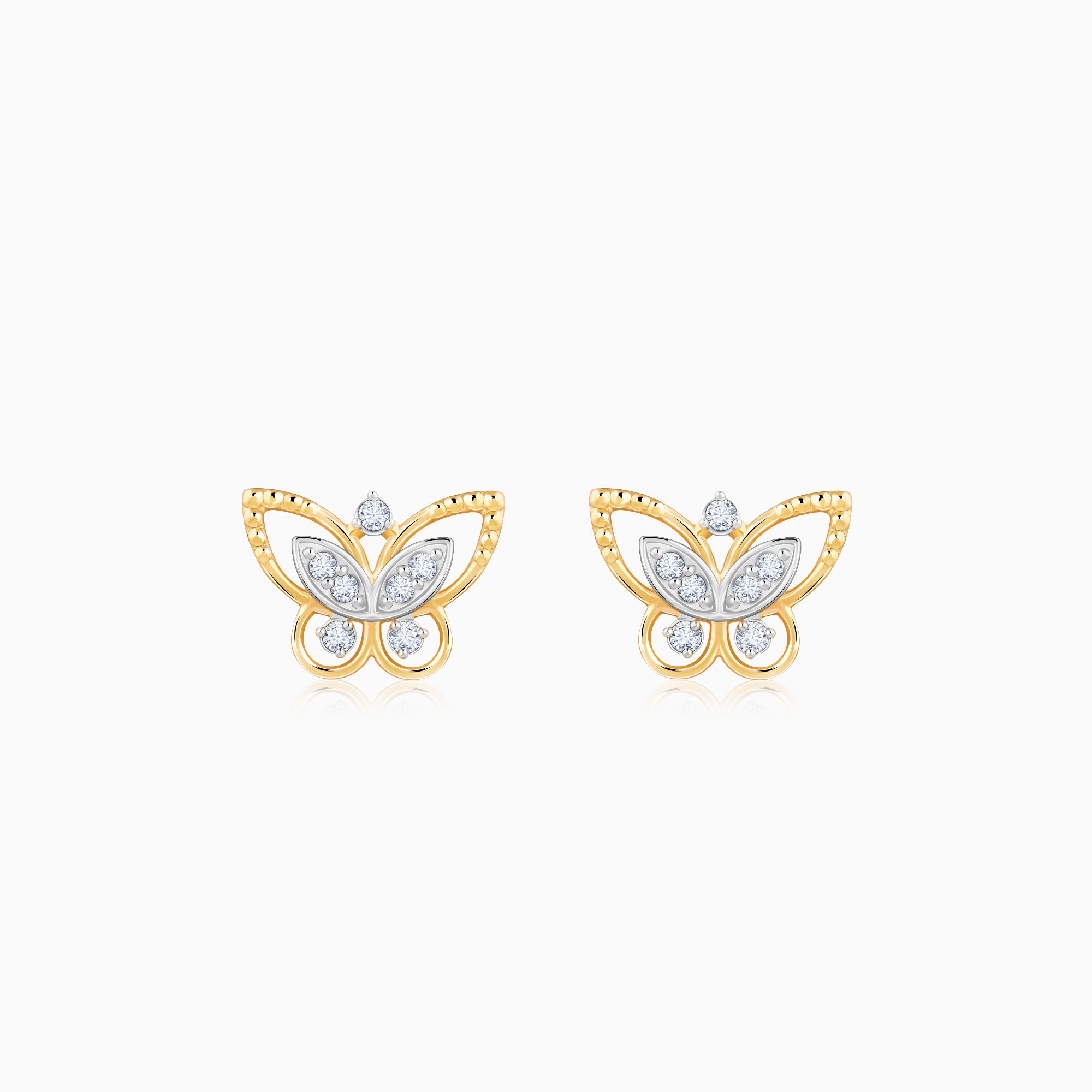 Gold Butterfly Lab Grown Diamond Studs