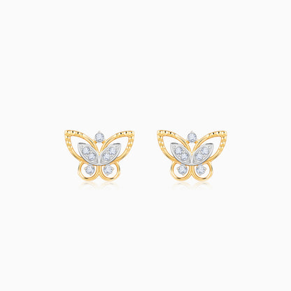 Gold Butterfly Lab Grown Diamond Studs