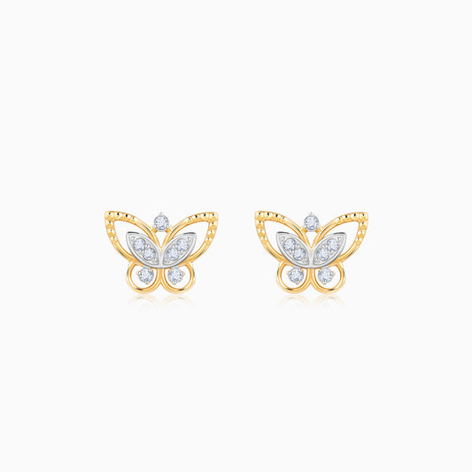 Gold Butterfly Lab Grown Diamond Studs