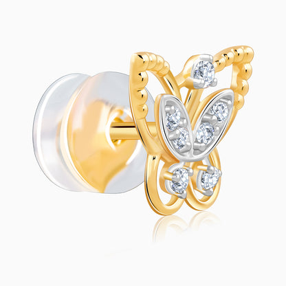 Gold Butterfly Lab Grown Diamond Studs