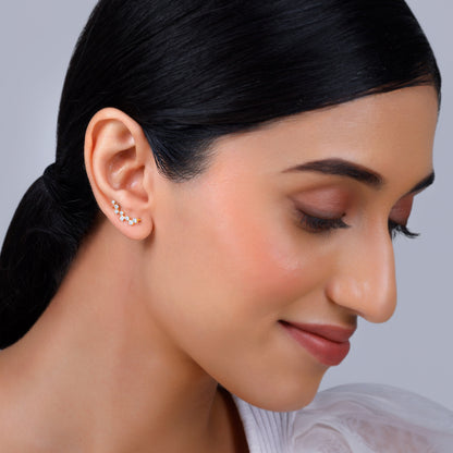 Gold Delightful Sparkle Diamond Ear Cuffs