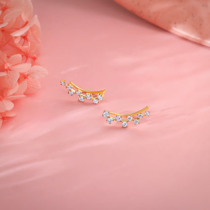 Gold Delightful Sparkle Diamond Ear Cuffs