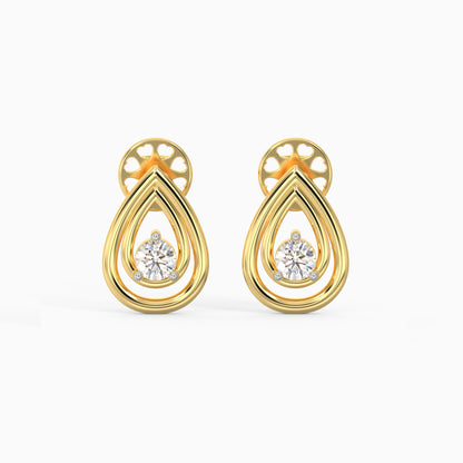 Gold Raindrop Diamond Earrings