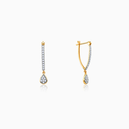 Gold Twilight Tear Lab Grown Diamond Hoop Earrings