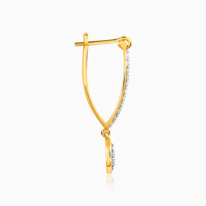 Gold Twilight Tear Lab Grown Diamond Hoop Earrings