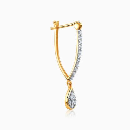Gold Twilight Tear Lab Grown Diamond Hoop Earrings