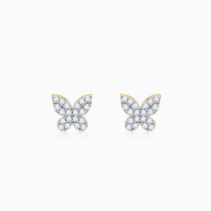 Gold Blissful Butterfly Lab Grown Diamond Earrings