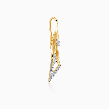 Gold Triangle Dangle Lab Grown Diamond Earrings