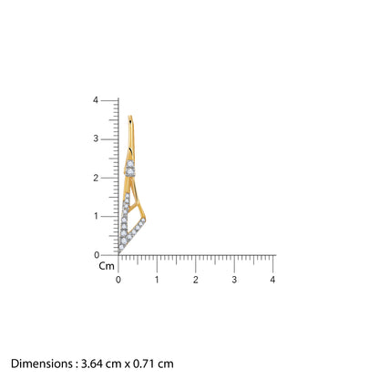 Gold Triangle Dangle Lab Grown Diamond Earrings