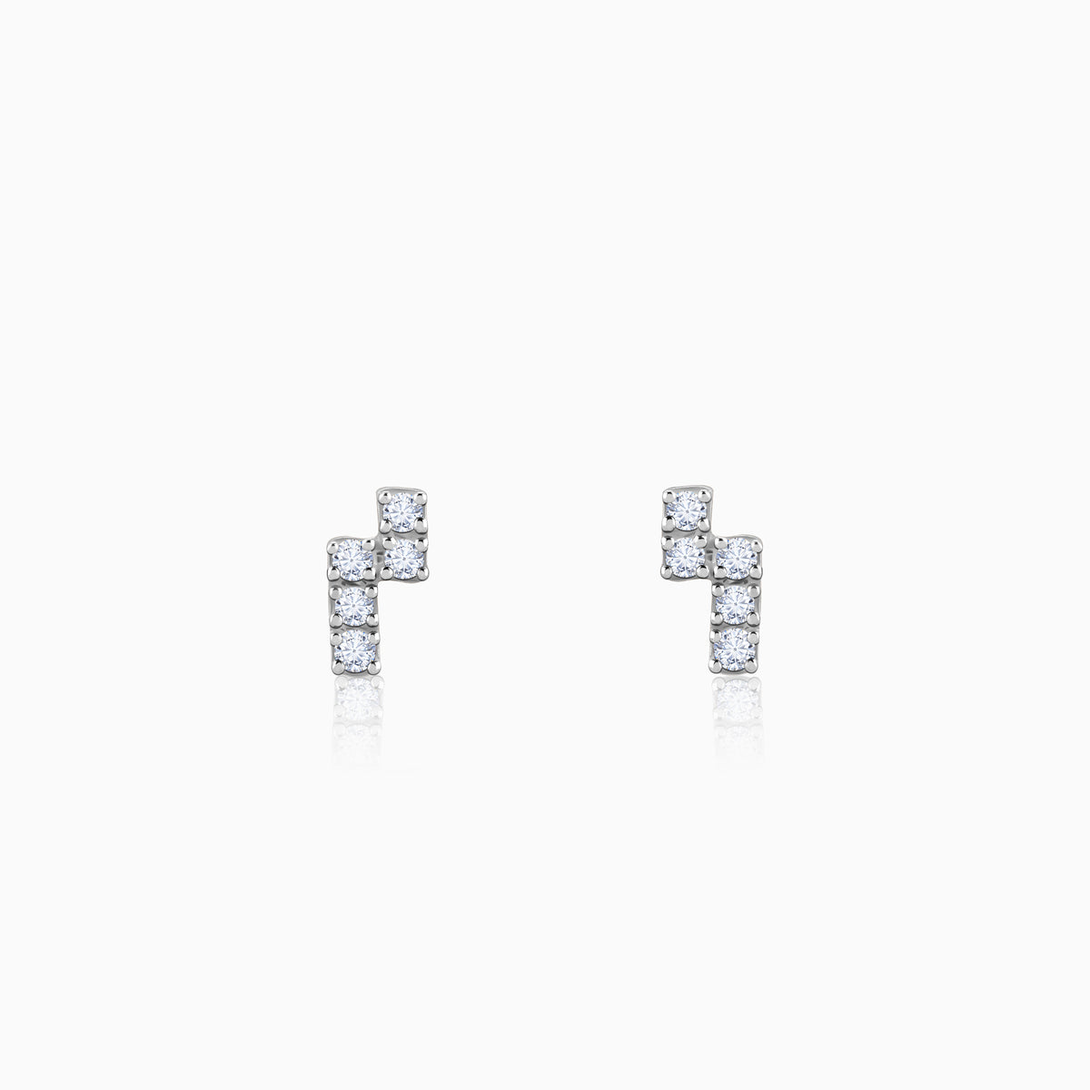 Gold Bolt Lab Grown Diamond Earrings