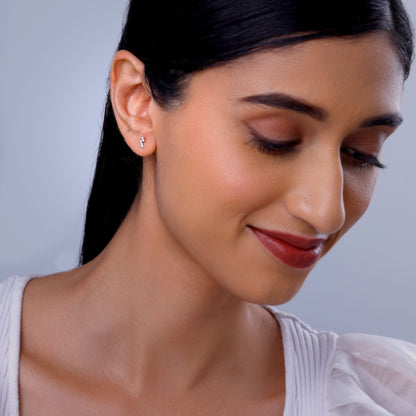 Gold Bolt Lab Grown Diamond Earrings