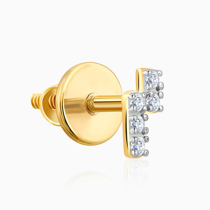 Gold Bolt Lab Grown Diamond Earrings
