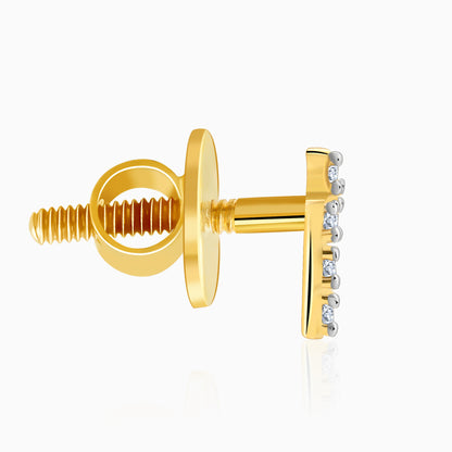 Gold Bolt Lab Grown Diamond Earrings