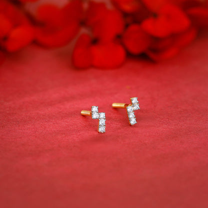 Gold Bolt Lab Grown Diamond Earrings