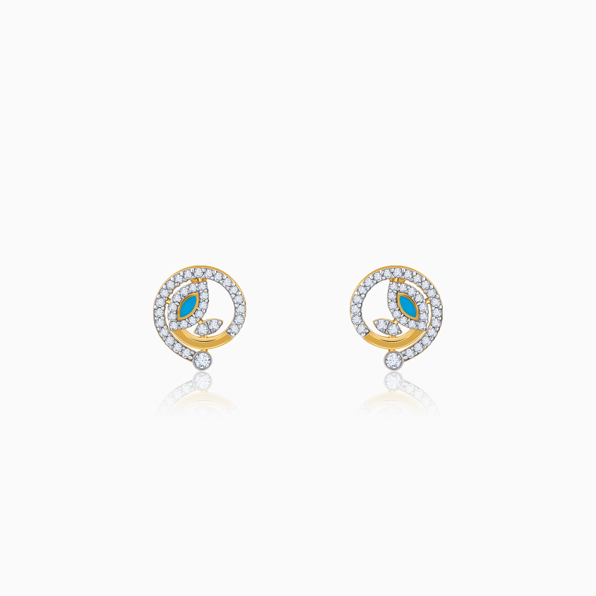 Gold Sparkling Netra Diamond Studs - gold earrings for women