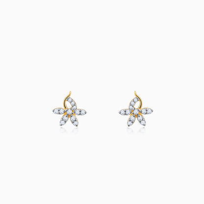Gold Elegant Flora Diamond Earrings