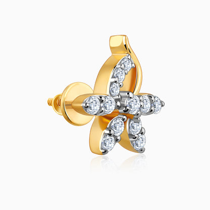 Gold Elegant Flora Diamond Earrings