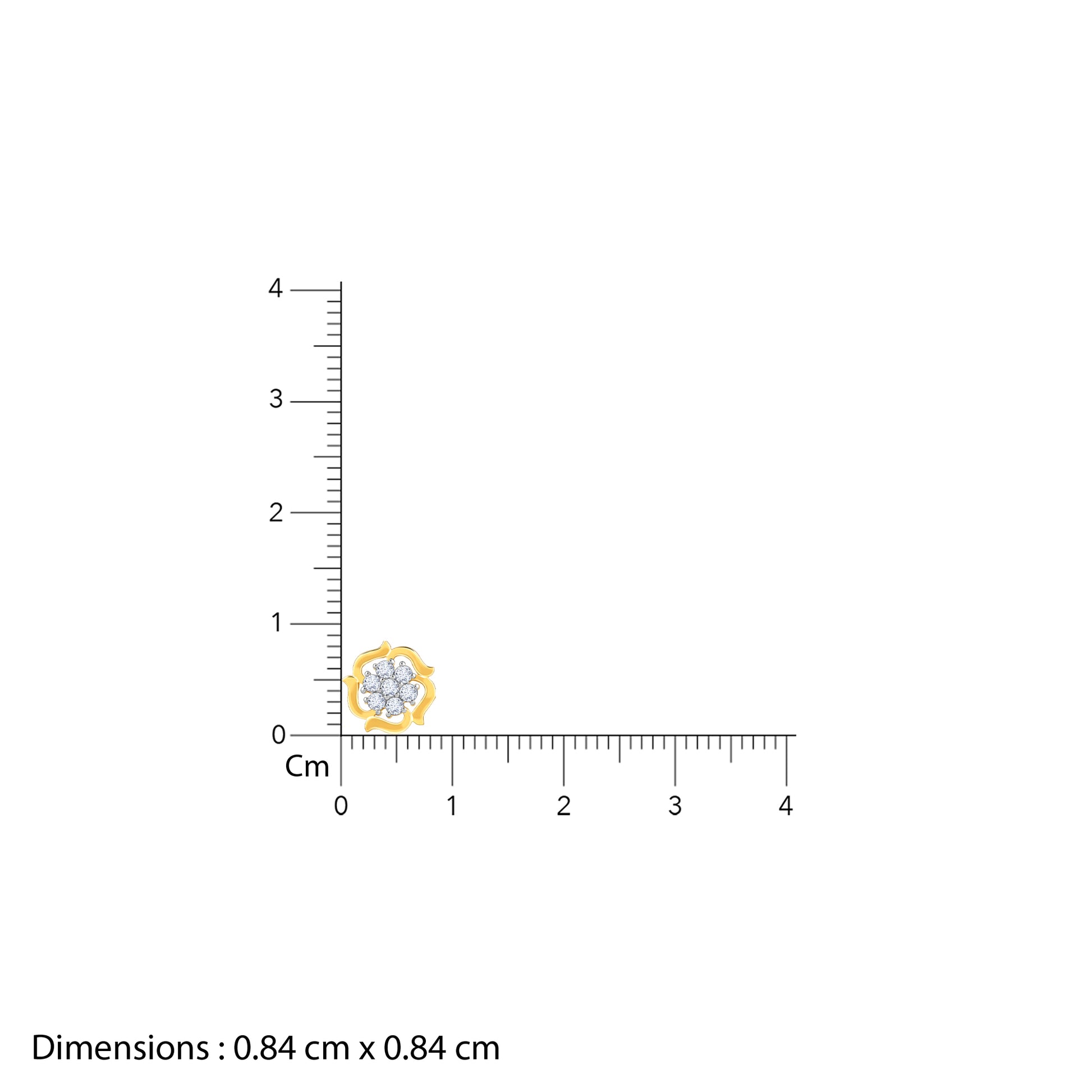 Gold Wavy Flower Diamond Earrings