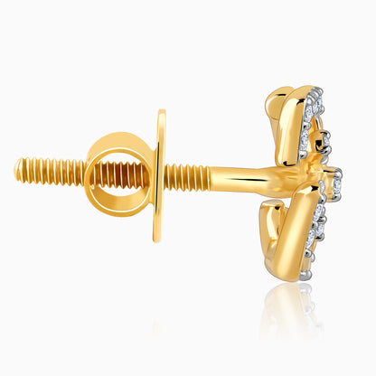 Gold Quadrado Diamond Earrings