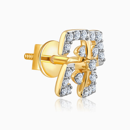 Gold Quadrado Diamond Earrings