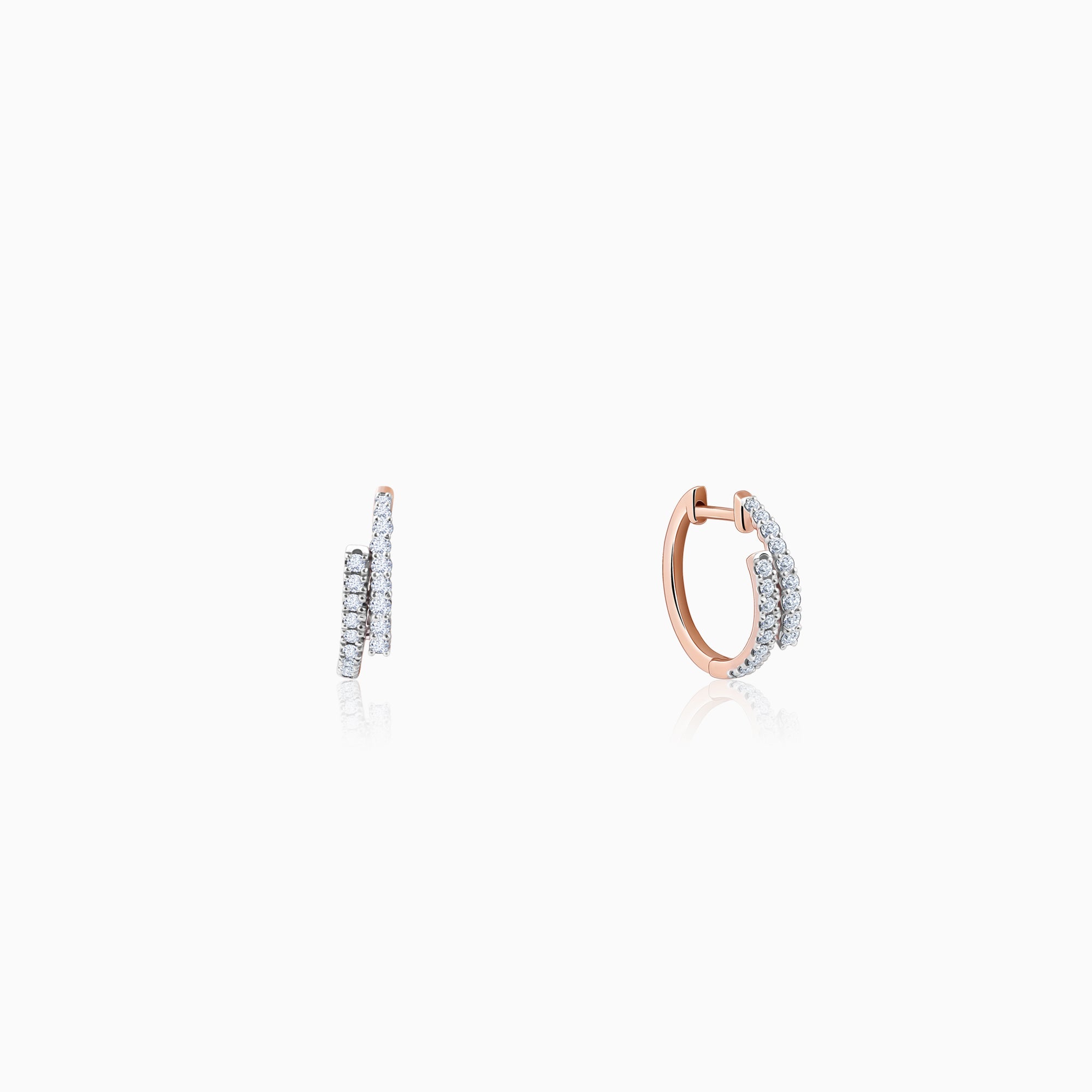 Rose Gold Timeless Charm Lab Grown Diamond Earrings - Image 1