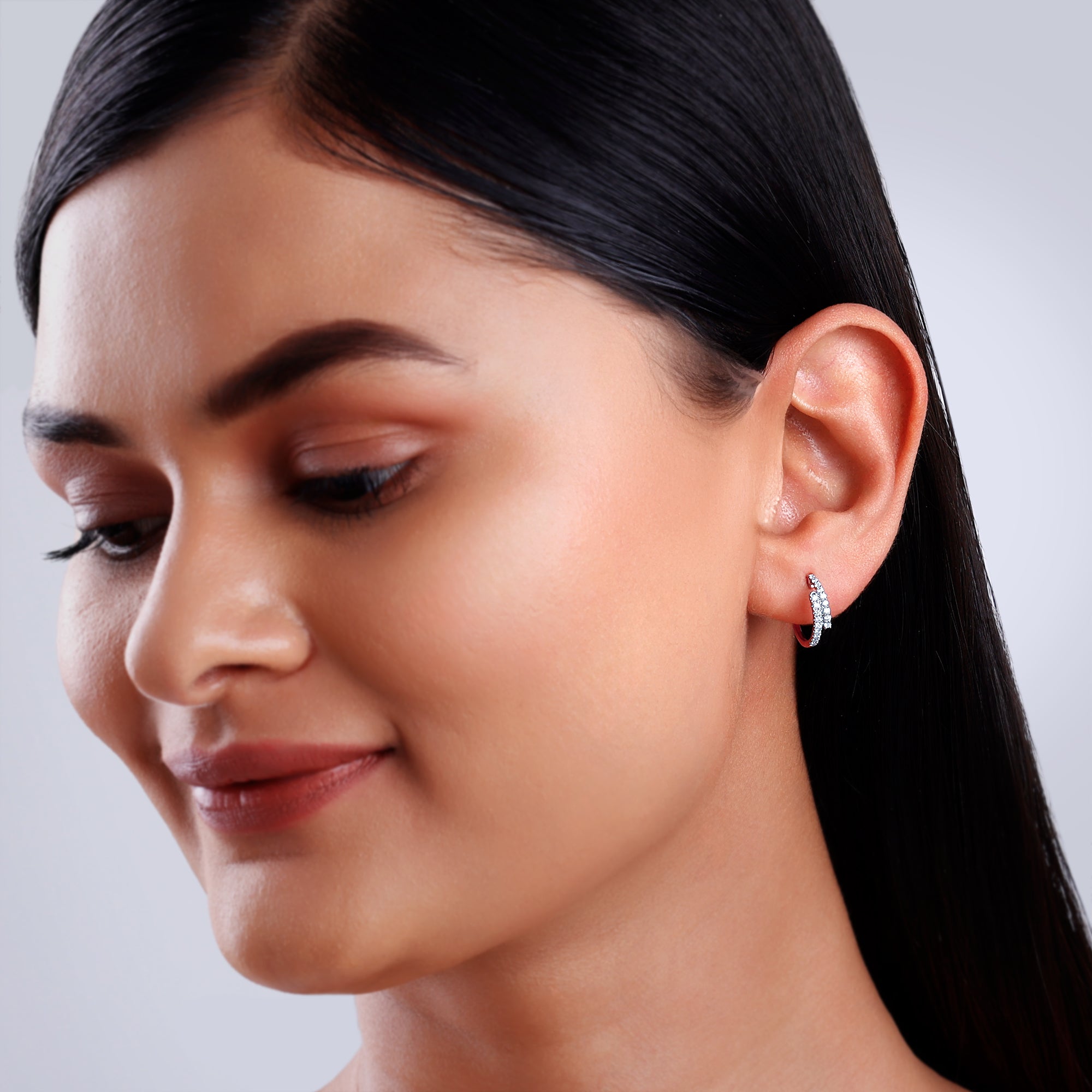 Rose Gold Timeless Charm Lab Grown Diamond Earrings - view 4