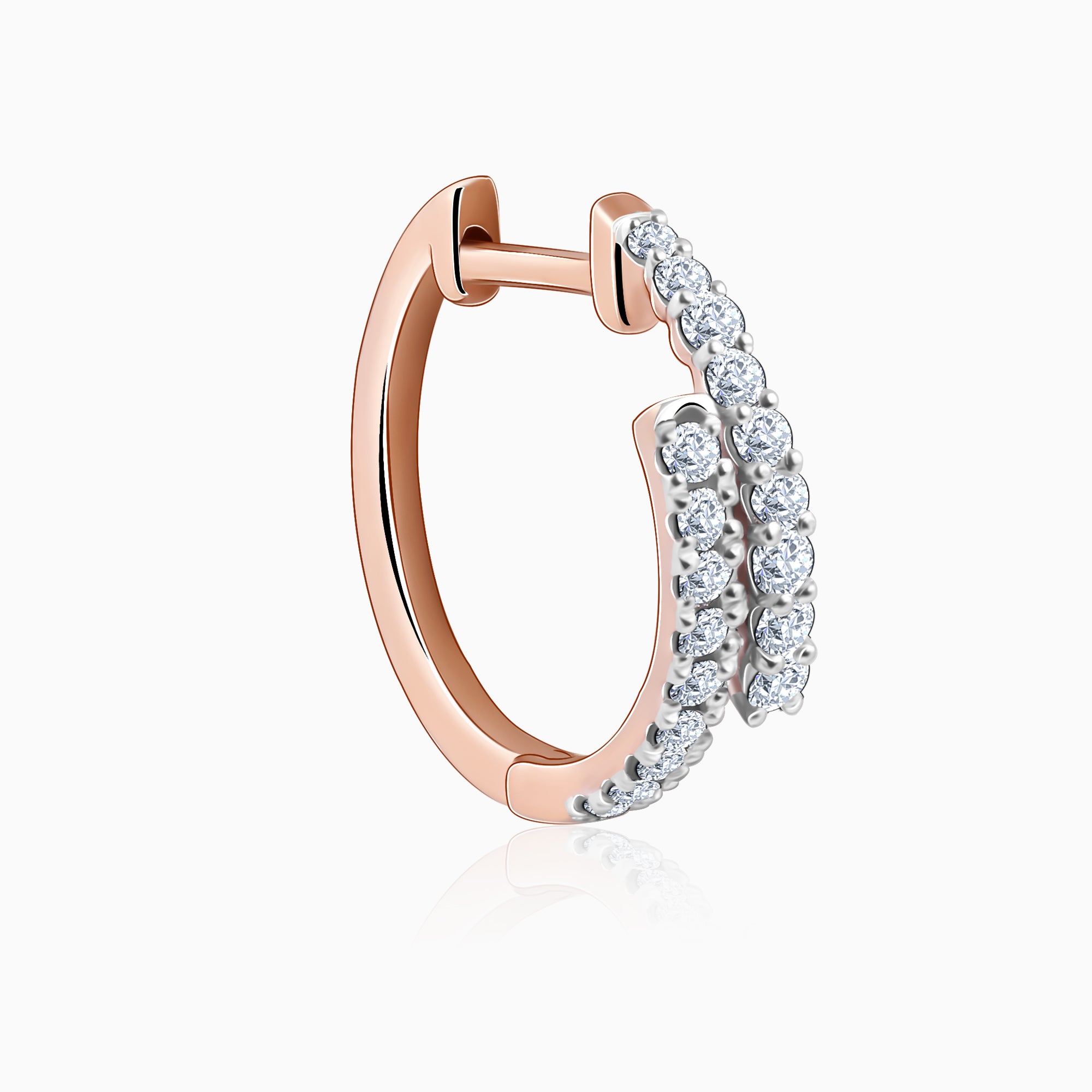 Rose Gold Timeless Charm Lab Grown Diamond Earrings - view 5
