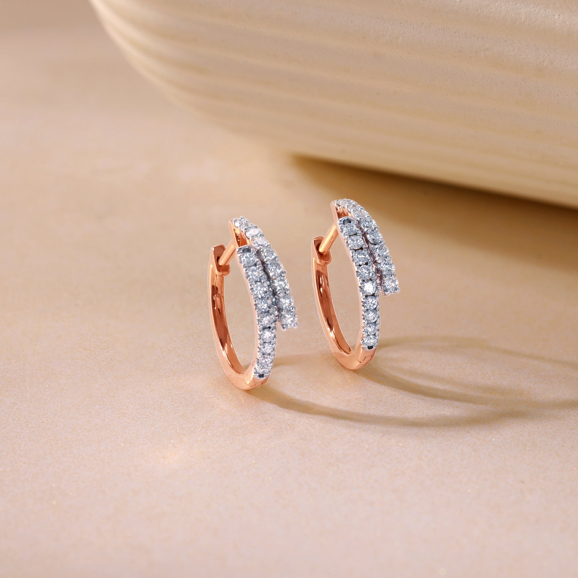 Rose Gold Timeless Charm Lab Grown Diamond Earrings - view 3