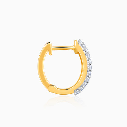 Gold Twirl in Style Diamond Hoops
