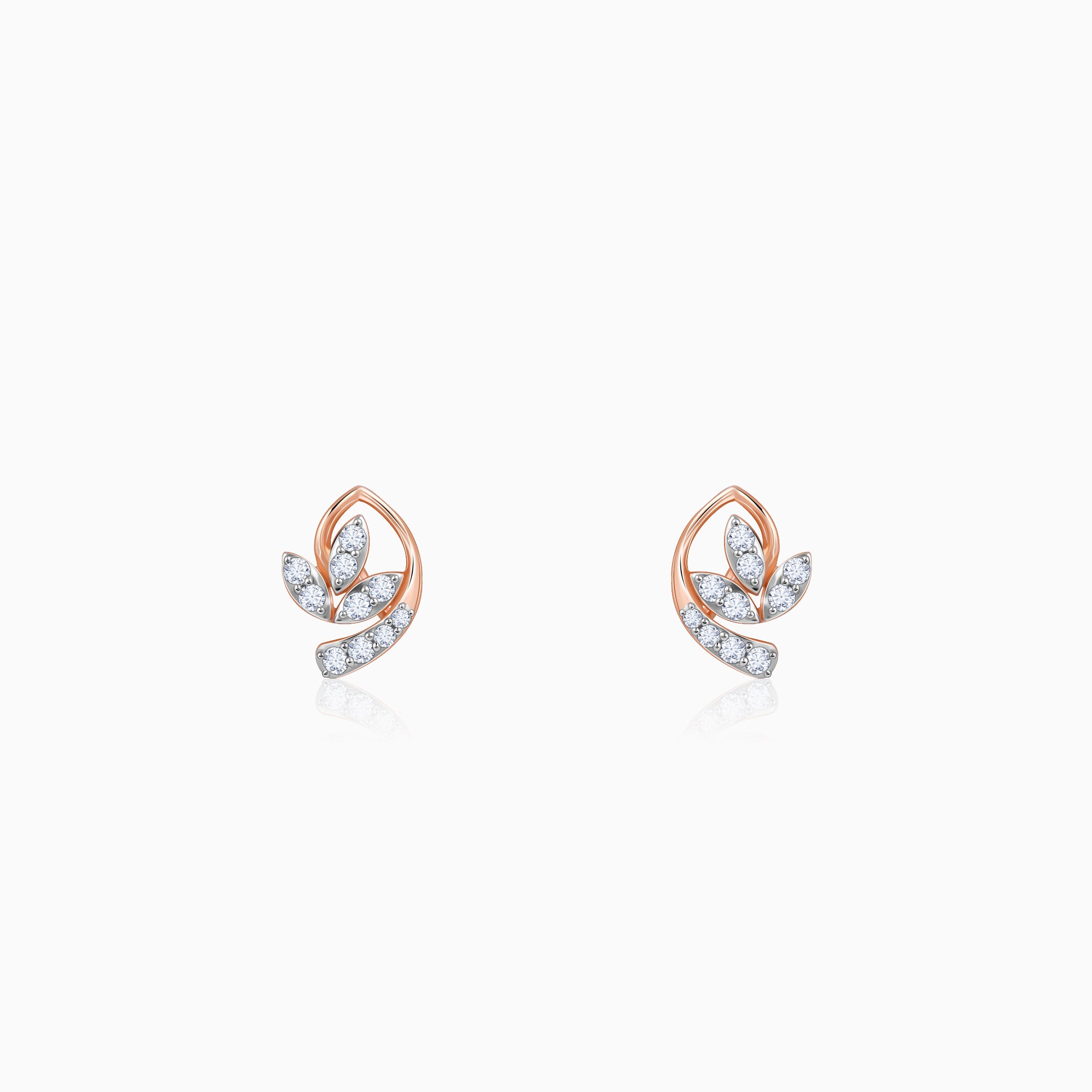 Rose Gold Petalia Lab Grown Diamond Earrings - Image 1
